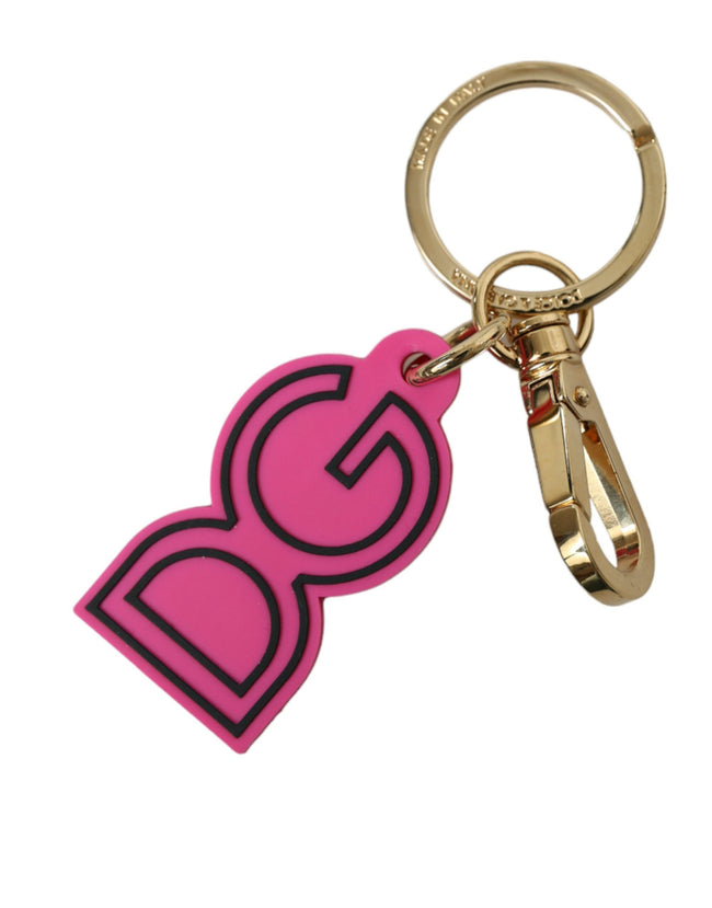 Schicker Dolce & Gabbana-Schlüsselanhänger mit Logo in Gold und Pink