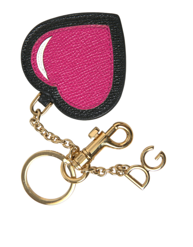 Dolce & Gabbana – Umwerfender Schlüsselanhänger aus Leder in Gold und Pink