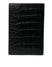Dolce & Gabbana – Langer, zweifach faltbarer Reisepasshalter aus schwarzem Exotenleder