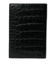 Dolce & Gabbana Black Exotic Skin Leather Long Bifold Passport Holder