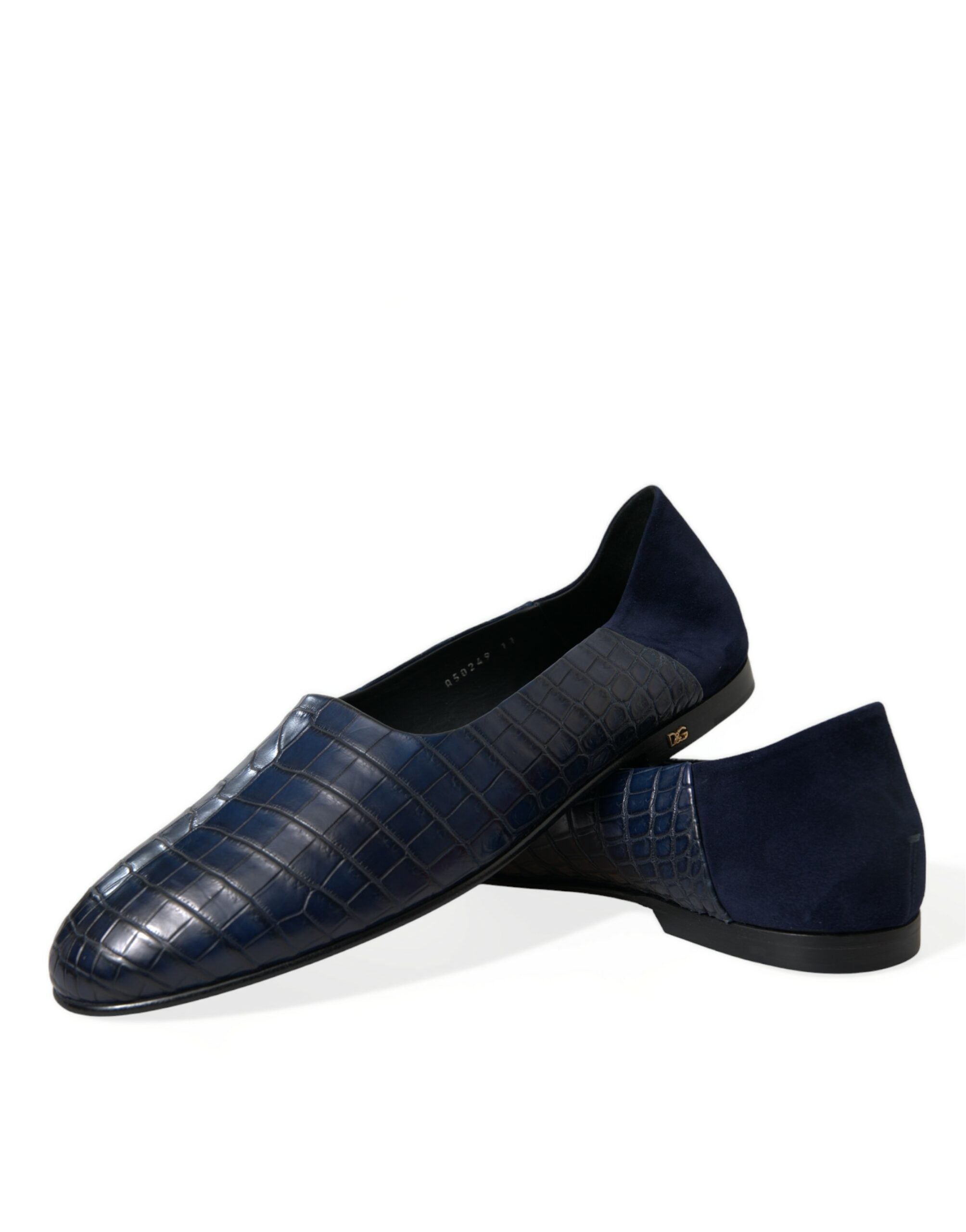 Dolce & Gabbana Mocasines sin cordones de piel de cocodrilo azul