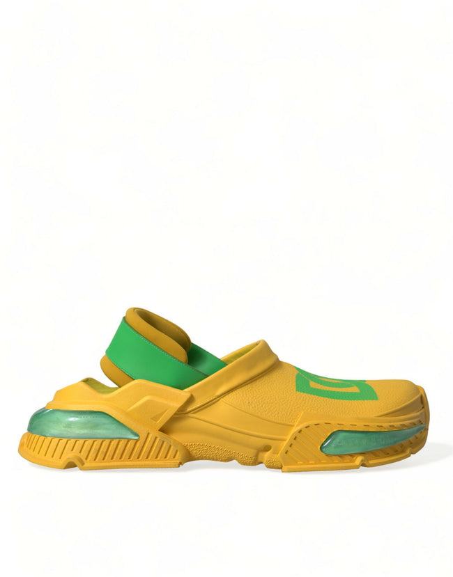 Dolce & Gabbana Zuecos De Goma Amarillo Verde Hombre Zapatillas Hombre Zapatos