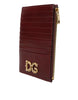 Dolce & Gabbana Maroon Leather Card Holder Wallet
