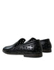 Dolce & Gabbana Elegant Black Leather Perforated Loafers