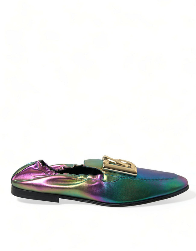 Dolce & Gabbana Zapatos de vestir tipo mocasín con logo DG de cuero multicolor