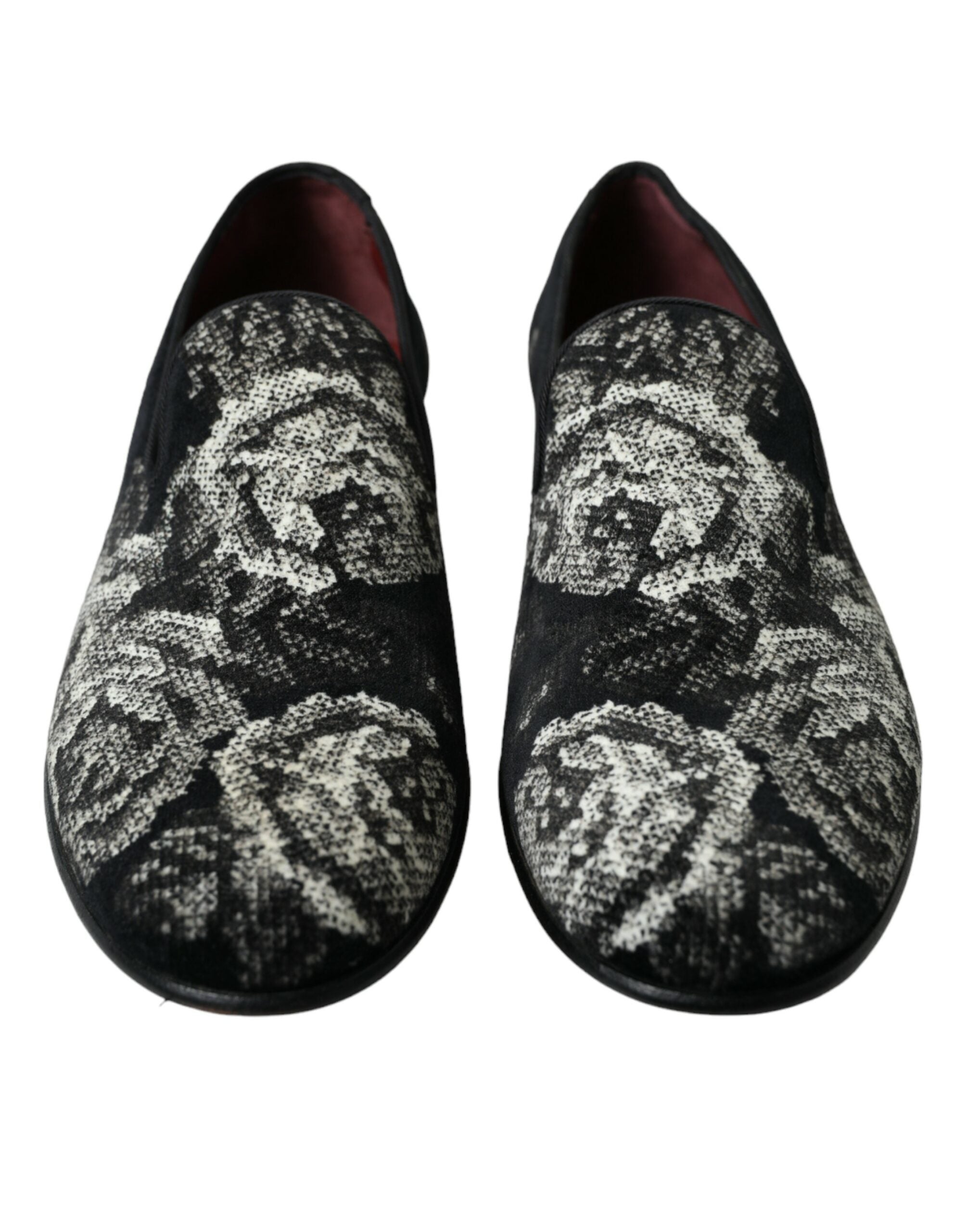 Dolce & Gabbana Pantuflas con estampado floral negro Hombre Mocasines Zapatos de vestir
