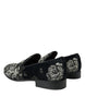 Dolce & Gabbana – Elegante Loafer aus Samt mit Blumenmuster