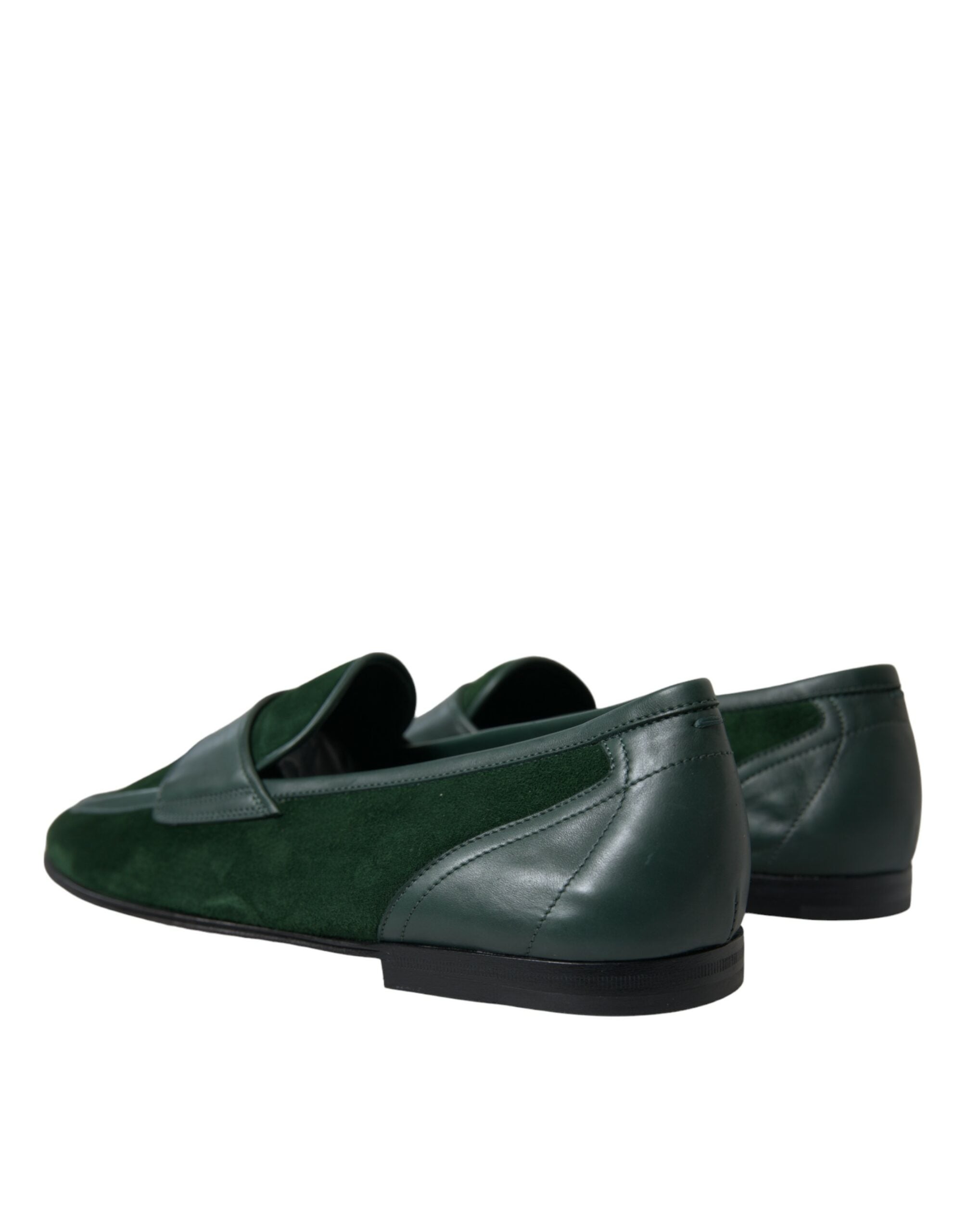 Dolce & Gabbana Emerald Velvet Leather Loafers for Men