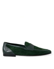 Dolce & Gabbana Smaragdgrüne Loafer aus Samtleder für Herren