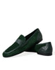 Dolce & Gabbana Zapatos de vestir tipo mocasín sin cordones de terciopelo verde para hombre