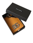 Dolce & Gabbana Eleganter Kartenhalter aus orangefarbenem Kalbsleder