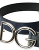 Dolce & Gabbana Blue Leather Silver Metal Logo Buckle Belt Men