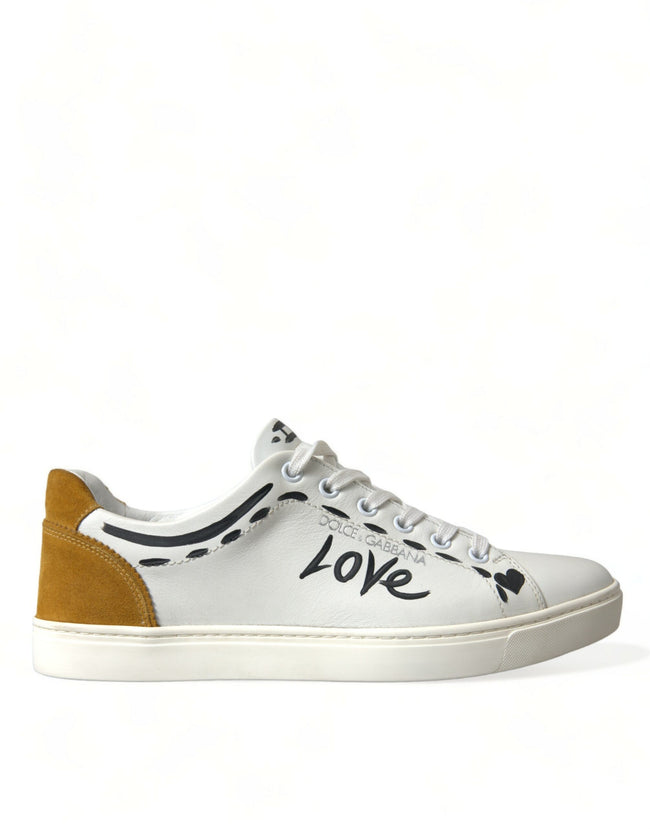 Dolce & Gabbana Sleek White Low Top Leather Sneakers