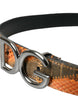 Dolce & Gabbana Patchwork Python Leather Logo Buckle Belt Men