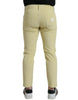Dolce & Gabbana Yellow Corduroy Logo Plaque Skinny Denim Jeans