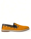 Dolce & Gabbana Zapatos mocasines con tachuelas de cuero de lino naranja
