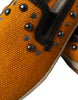 Dolce & Gabbana – Exklusive orangefarbene Canvas-Loafer mit Nieten