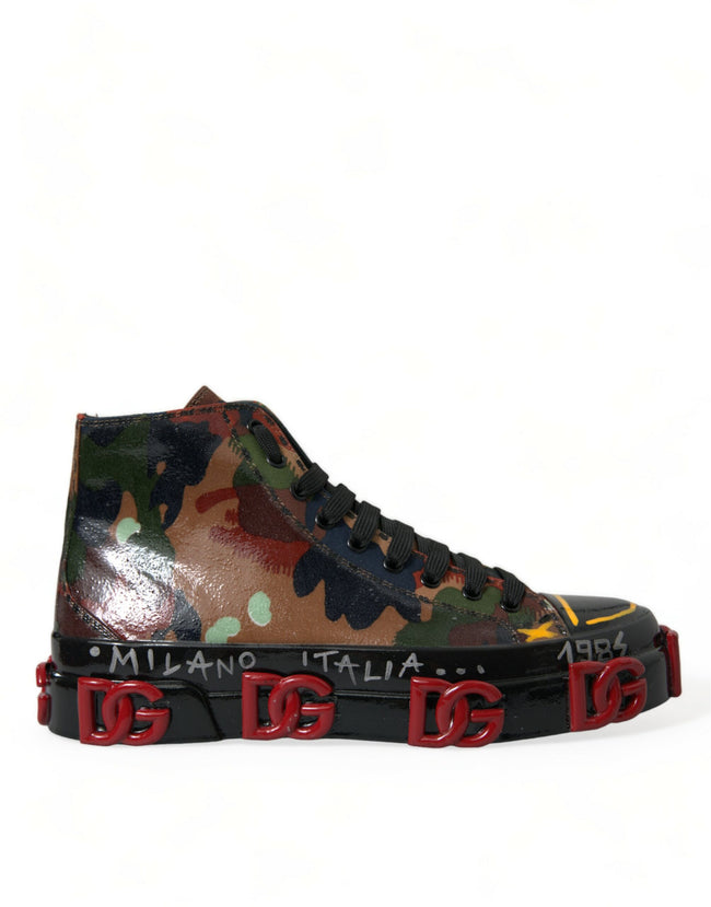 Dolce & Gabbana Zapatillas altas de camuflaje multicolor para hombre Zapatos