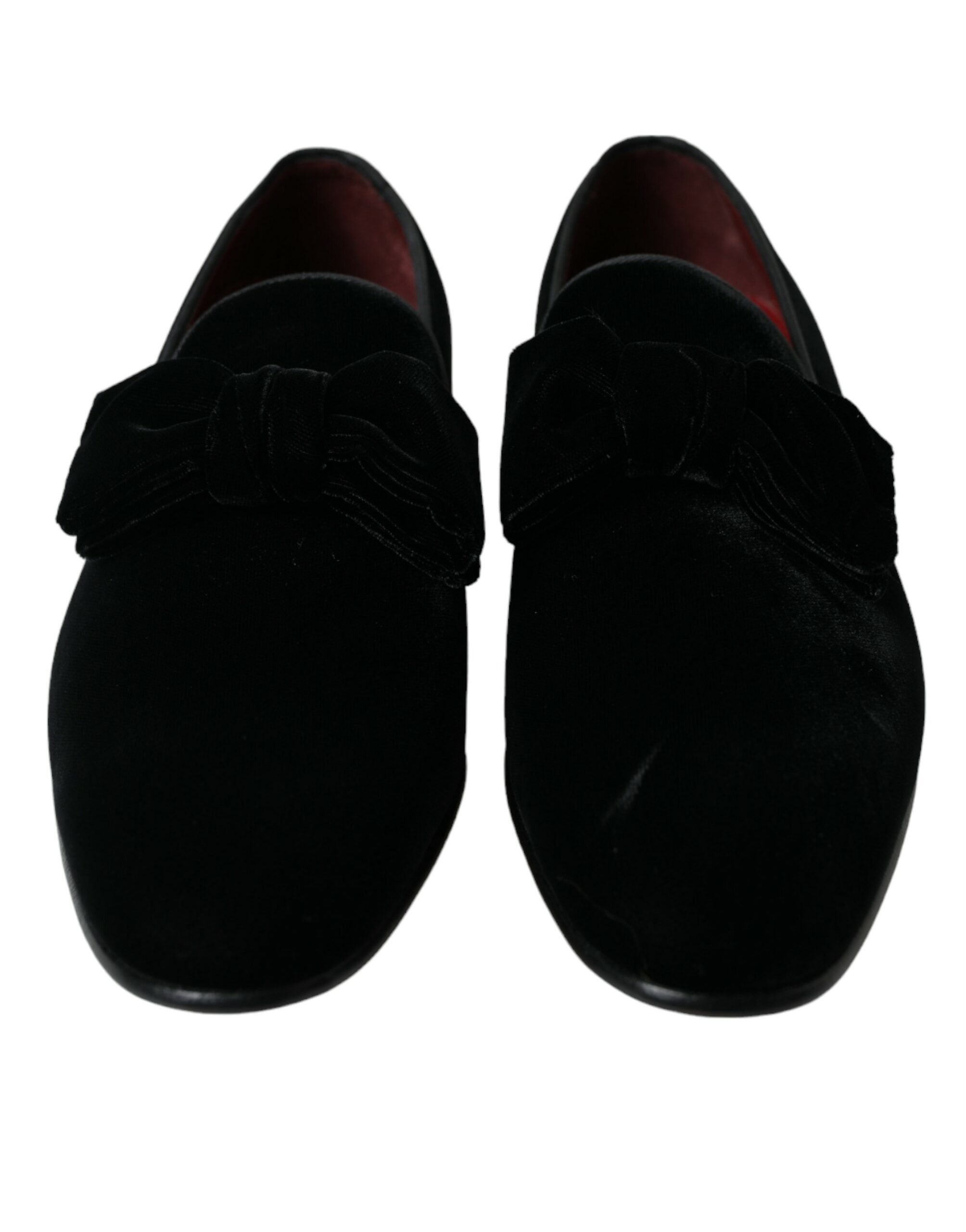 Dolce & Gabbana Mocasines de terciopelo negro Zapatos de vestir formales