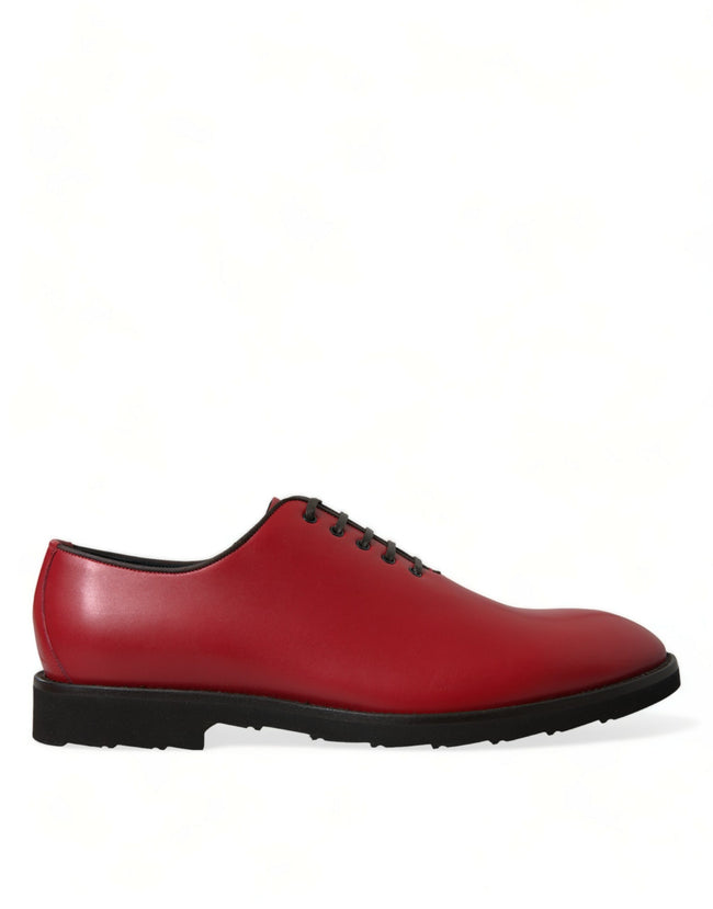 Dolce & Gabbana Elegant Red Leather Oxford Dress Shoes