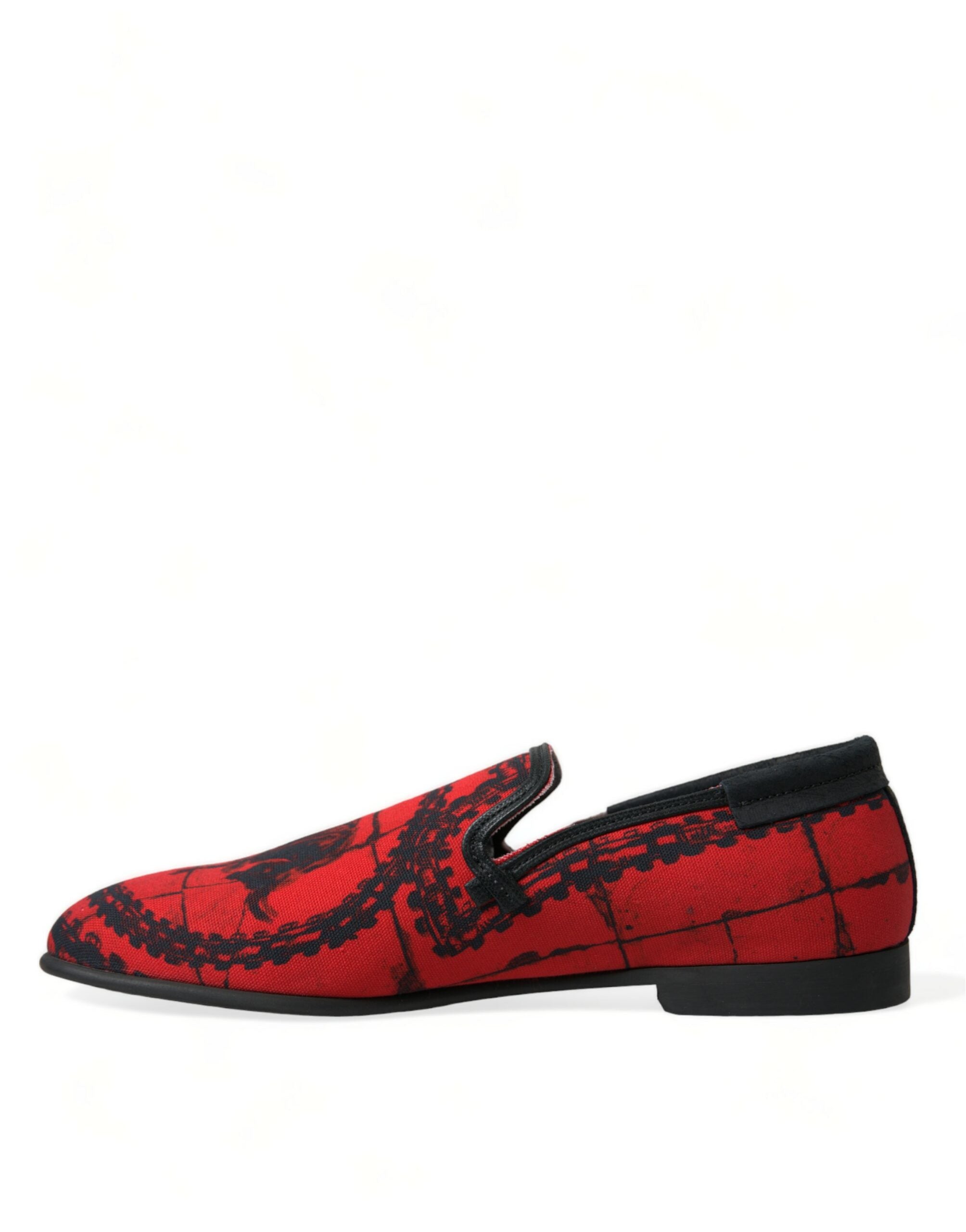 Dolce & Gabbana Mocasines Torero Rojo Negro Zapatillas Hombre Zapatos