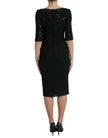 Dolce & Gabbana Vestido midi ajustado de viscosa con encaje floral negro