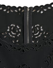Dolce & Gabbana – Schwarzes, figurbetontes Midikleid aus Blumenspitze