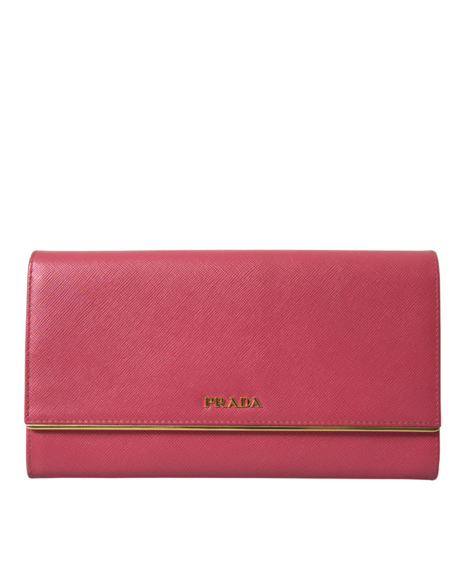 Prada Elegante zweifach gefaltete Brieftasche aus rosa Leder