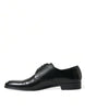 Dolce & Gabbana Zapatos Derby de vestir con cordones de cuero negro para hombre