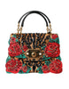 Schicke Tragetasche von Dolce & Gabbana mit Leopardenmuster und roten Rosen!
