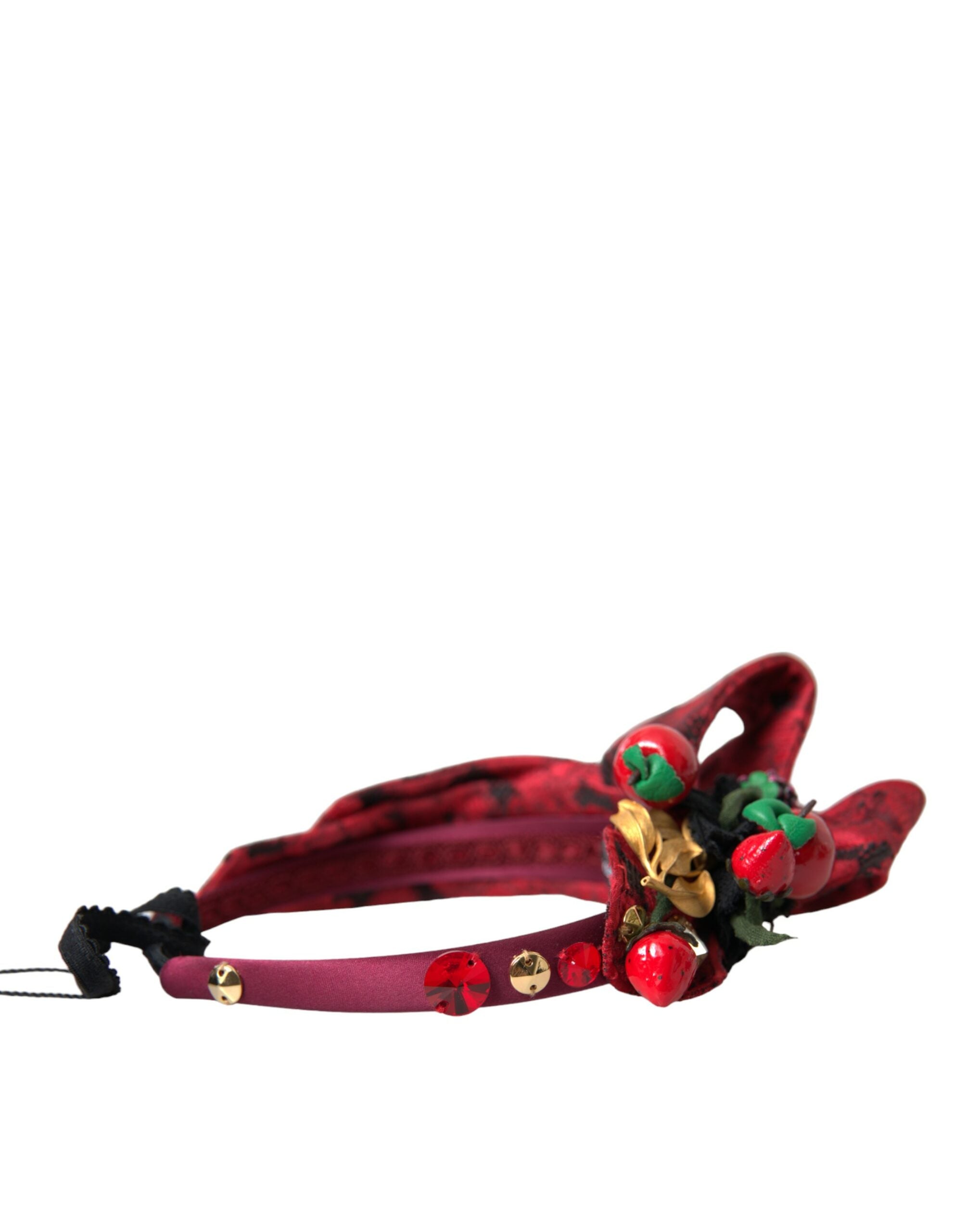 Dolce & Gabbana Red Cherry Sicily Embellished Women Hairband Diadem