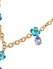 Dolce & Gabbana Halskette mit Anhänger aus goldener Messingkette und Blumenmotiv mit Kristallen
