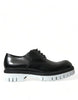 Dolce & Gabbana Sophisticated Black and White Leather Derby Shoes