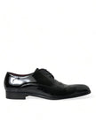 Dolce & Gabbana Elegante Derby-Schuhe aus schwarzem Kalbsleder