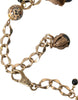 Dolce & Gabbana – Collier-Kettengürtel aus goldenem Messing mit Leopardenfell und Perlen