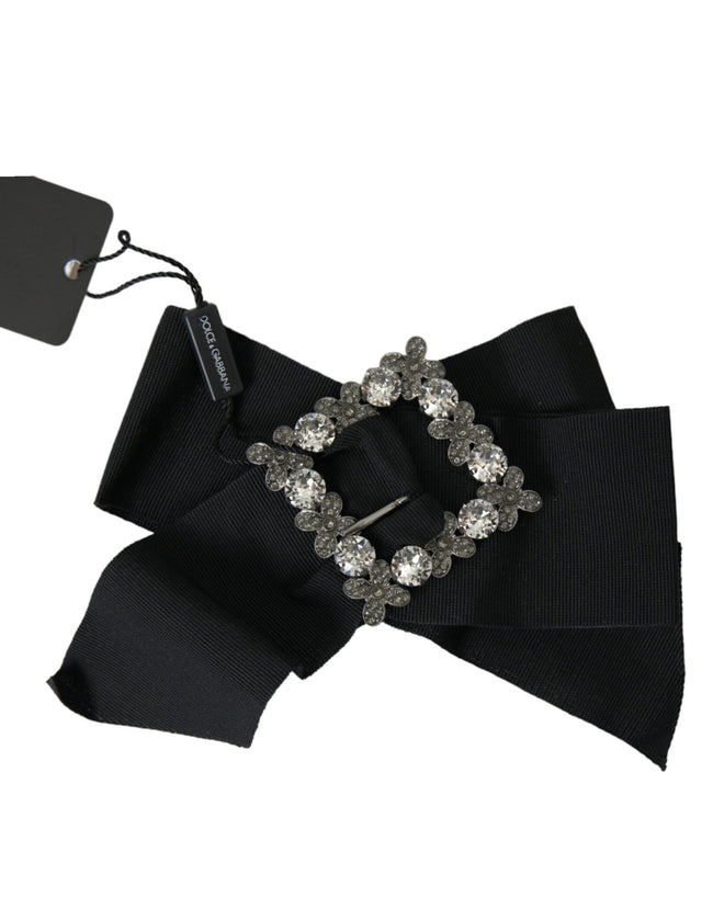Dolce & Gabbana – Schwarze Haarspange mit Swarovski-Kristallen