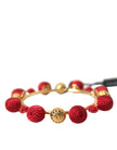 Dolce & Gabbana RUNWAY Sicilia Natale Rosenarmband aus Goldmessing in Rot