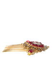 Dolce & Gabbana – Haarkamm mit Kristallherz aus goldenem Messing für Damen