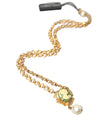 Dolce & Gabbana Halskette mit Perlenanhänger aus goldener Messingkette