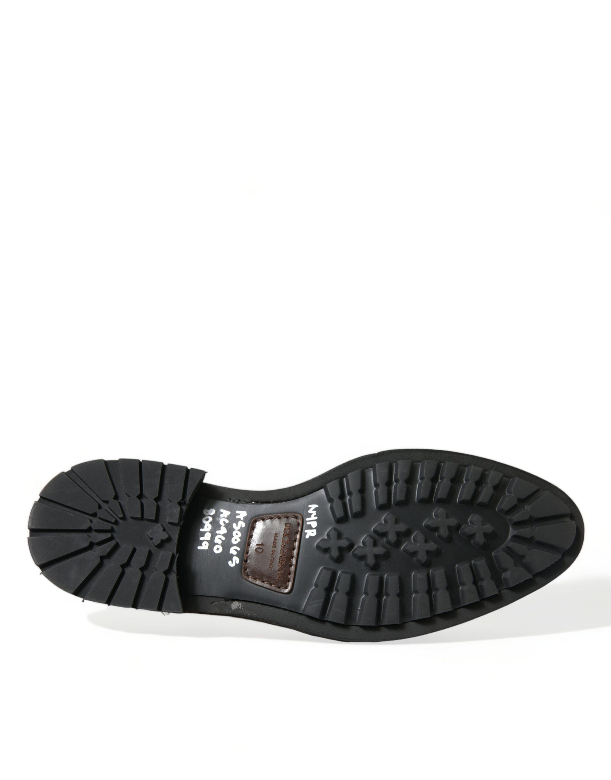 Dolce & Gabbana Zapatos de vestir mocasines de cuero negro con tachuelas