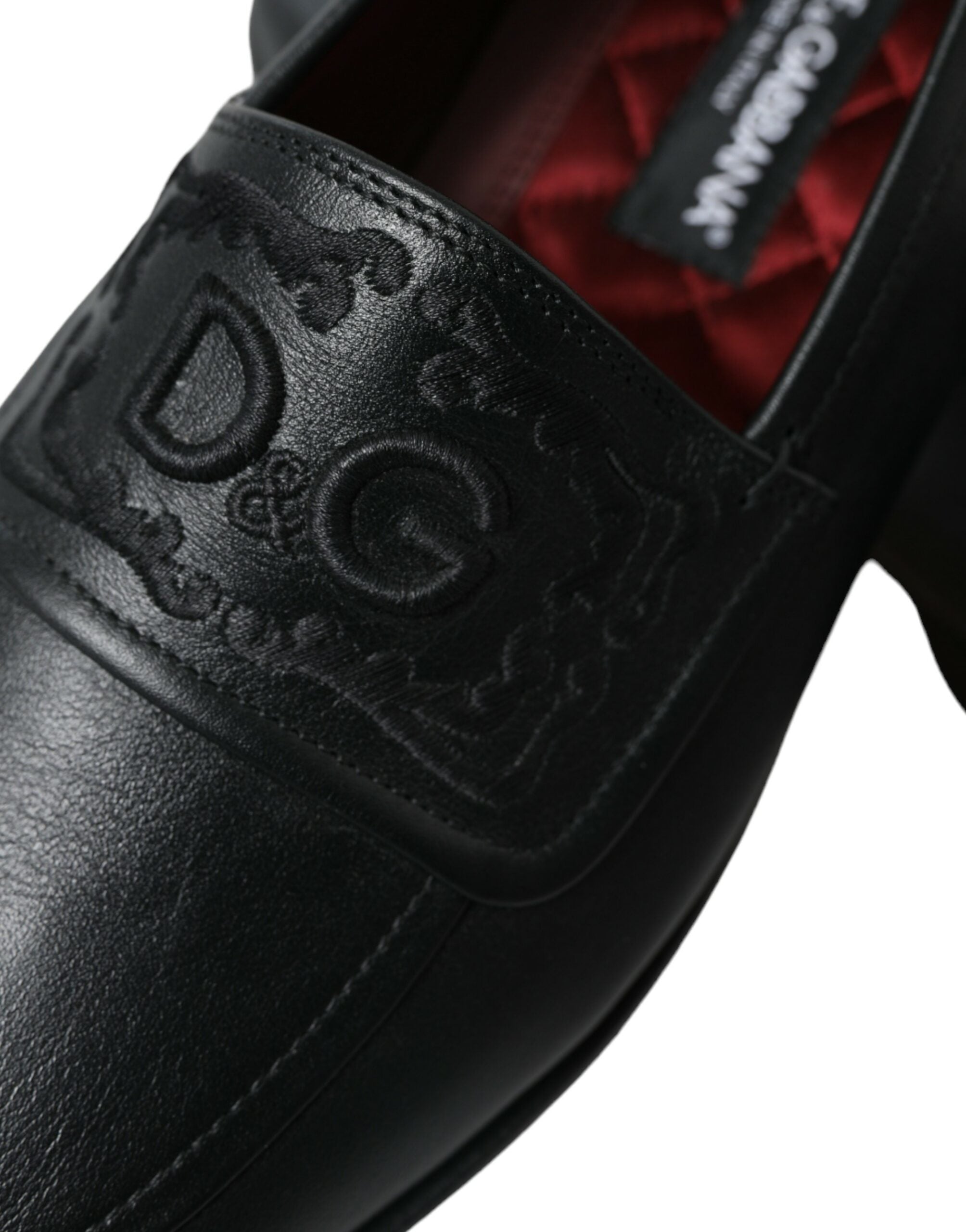 Dolce & Gabbana Elegant Black Embroidered Loafers