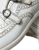 Dolce & Gabbana Elegant White Leather Derby Dress Shoes