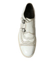 Dolce & Gabbana Zapatos de vestir Derby de hombre con correa de cuero blanco