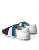 Dolce & Gabbana Elegant White and Blue Leather Sneakers