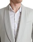 Dolce & Gabbana Eleganter silberner Slim Fit Anzug aus Wolle und Seide
