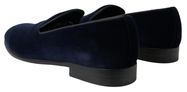 Dolce & Gabbana Elegante blaue Samt-Loafer für Herren
