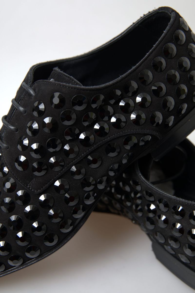 Dolce & Gabbana Sleek Black Suede Derby Formal Shoes