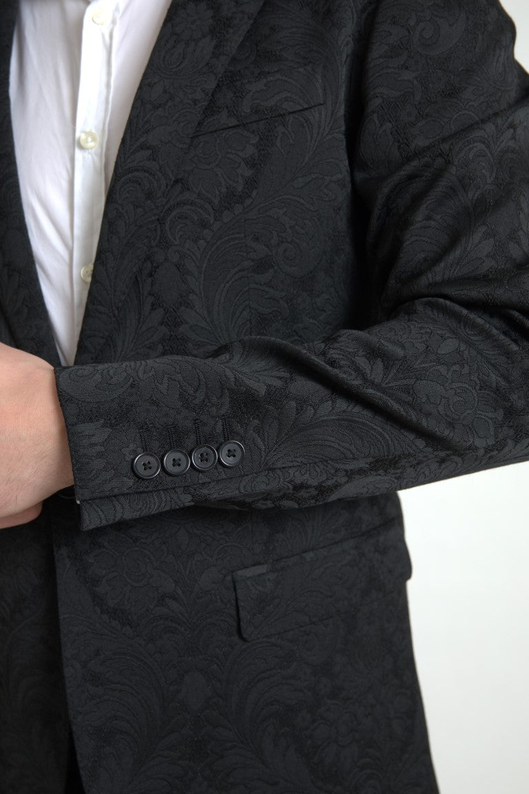 Dolce & Gabbana - Eleganter, schmal geschnittener schwarzer Martini-Anzug