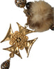 Dolce & Gabbana – Filigrane Halskette mit Lapin-Fell in Gold und schwarzen Kristallen