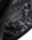 Dolce & Gabbana Elegant Black Nylon & Leather Pouch